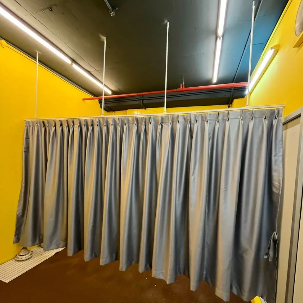 Heavy duty curtain track system installed by interior designer Malaysia